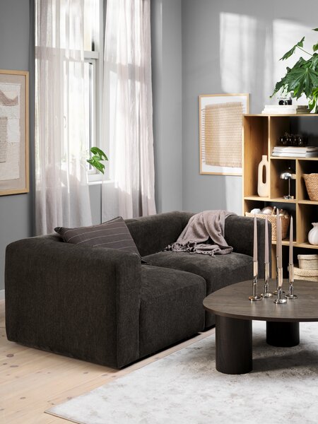 Modulaire bank SKEJBY 2-zits donkerbruine stof