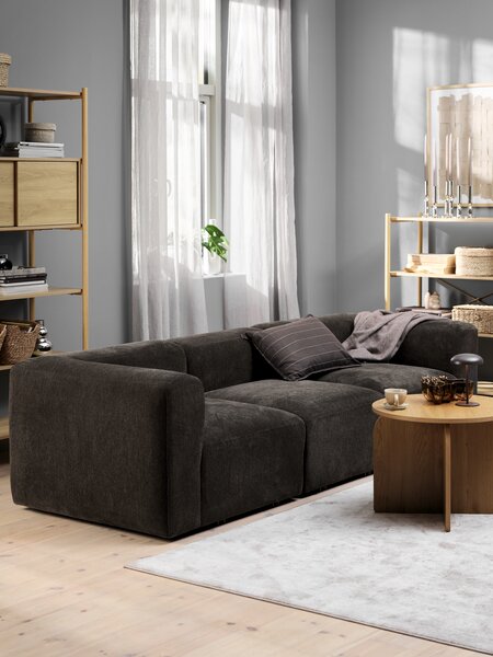 Modulaire bank SKEJBY 3-zits donkerbruine stof