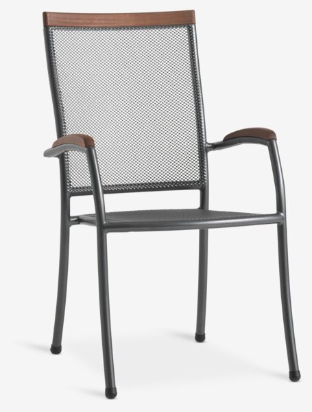 LARVIK H150 asztal szürke + 4 LARVIK rakásolható szék