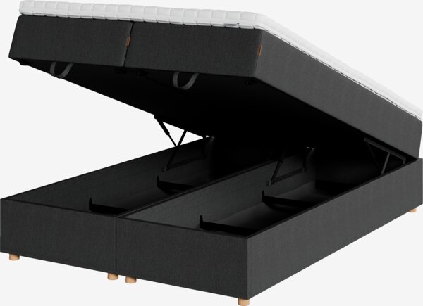 Boxspring 140x200 HOLMELVA + MURU grijs-40 heel stevig