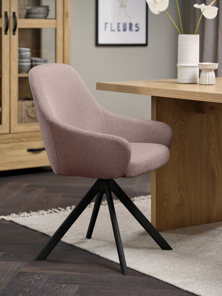 Chaise ROSTRUP pivotante tissu beige