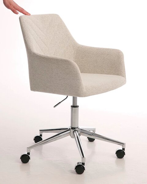 Skrivebordsstol PURHUS offwhite stoff/krom