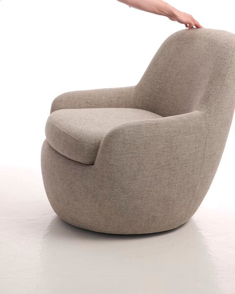 Armchair SANDBJERG swivel sand fabric
