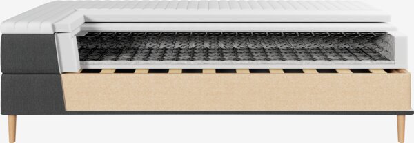 Lit sommier tapissier 140x200cm VELFJORDEN Gris-40 ferme