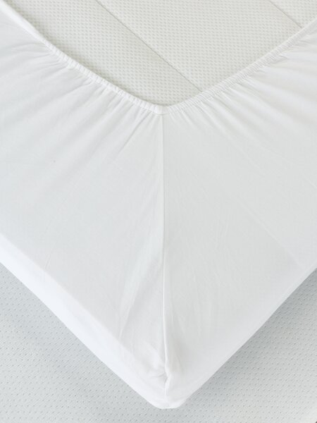 Hoeslaken dekmatras ELIN satijn 90x200x6-10 wit