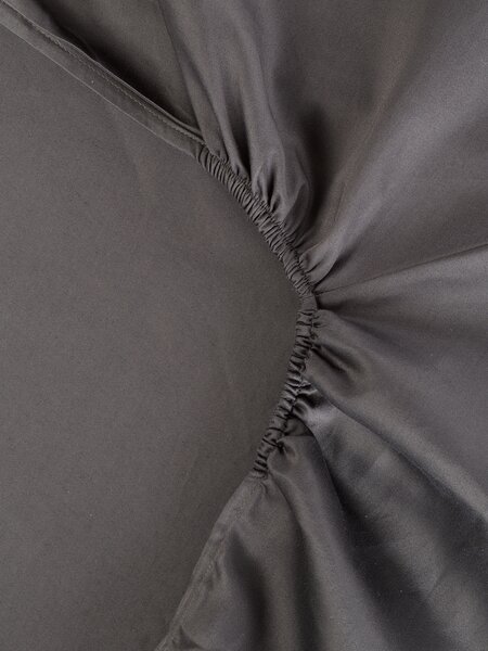 Drap-housse surmatelas Satin ELIN 140x200x6-10 gris