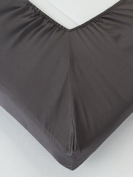 Drap-housse surmatelas Satin ELIN 140x200x6-10 gris