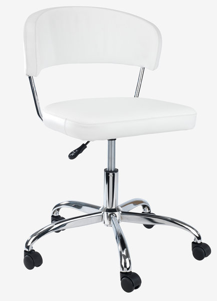Chaise de bureau professionnelle SNEDSTED simili cuir blanc