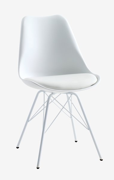 Jídelní židle KLARUP bílá koženka/bílá