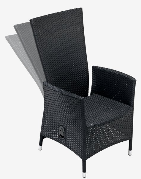 Table VATTRUP L206/319 noir + 4 chaises SKIVE noir