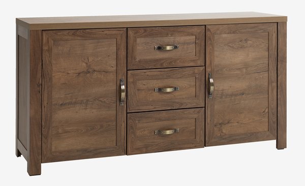 Dressoir JUNGEN 2 deuren 3 lades wild eiken kleur