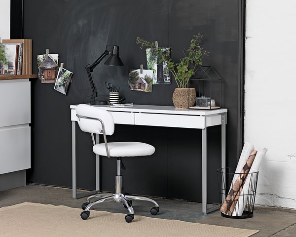 Kancelářská židle SNEDSTED bílá koženka