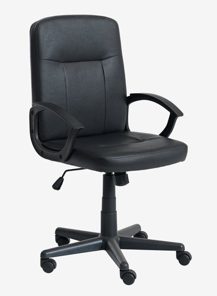 Chaise de bureau professionnelle NIMTOFTE simili cuir noir