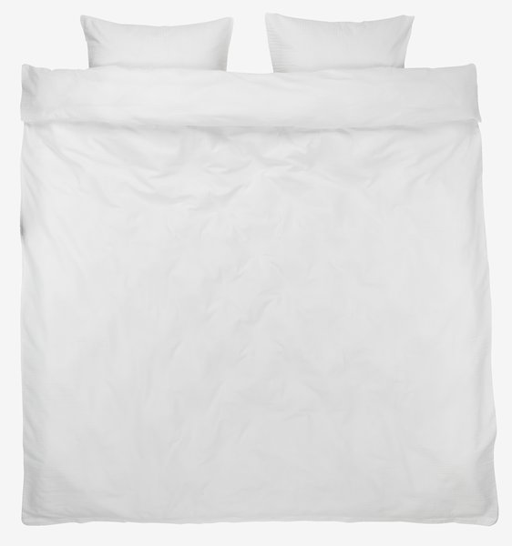 Duvet cover set TINNE seersucker double white