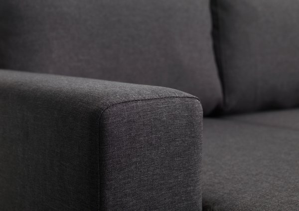 Sofá cama chaise longue MARSLEV tela gris oscuro