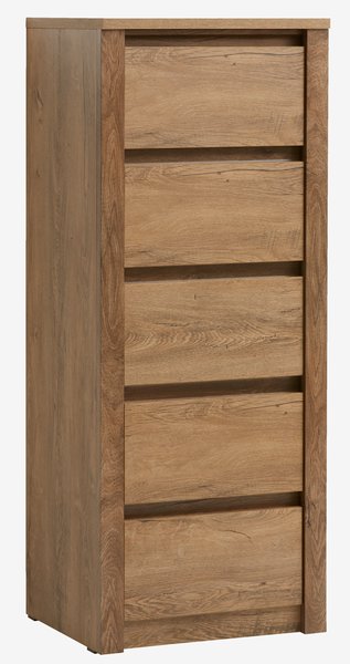 Kommode VEDDE 5 Schubladen wildeiche