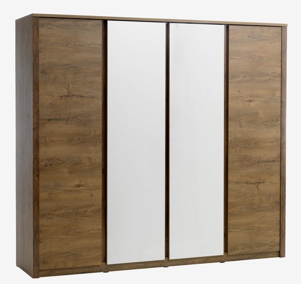 Garde-robe VEDDE 220x197 a/miroir chêne