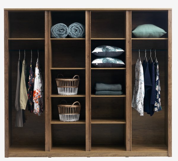 Wardrobe VEDDE 220x197 w/mirror wild oak