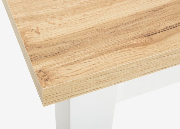 Tavolo MARKSKEL 90x150/193 cm bianco/color rovere