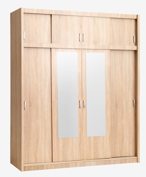 Šatní skříň EVETOFTE 180×220 barva světlého dubu