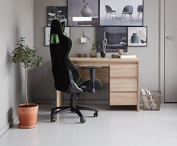 Chaise gaming LAMDRUP noir/vert