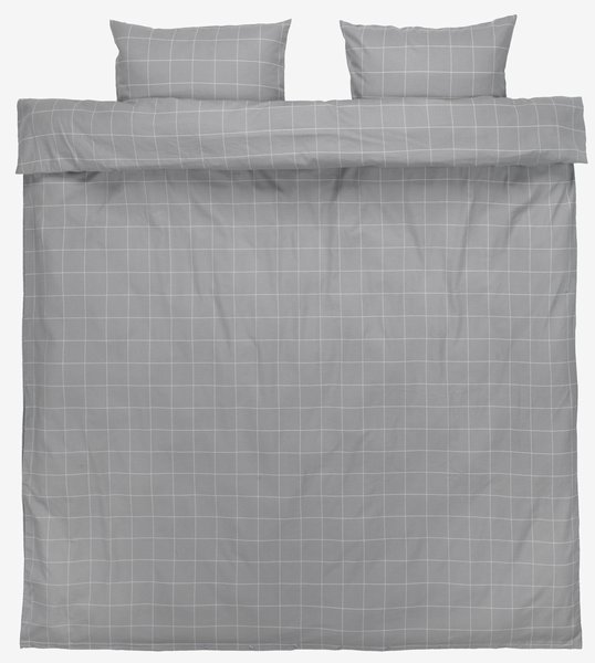 Flannel duvet cover set THERESA Double grey
