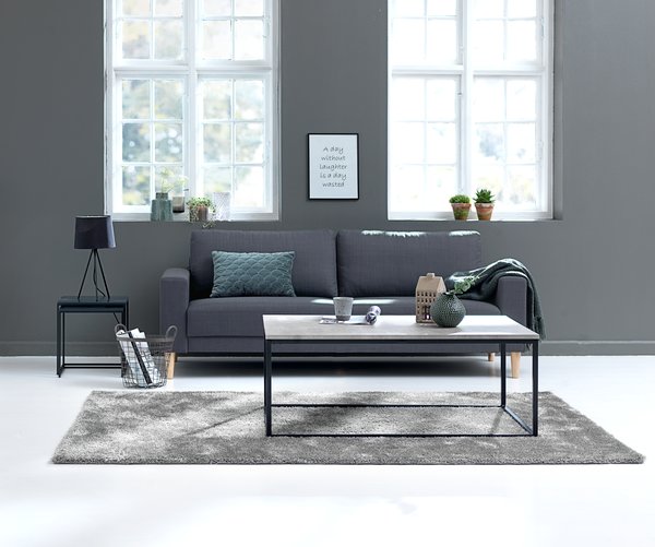 Sofa EGENSE 3 seater dark grey fabric