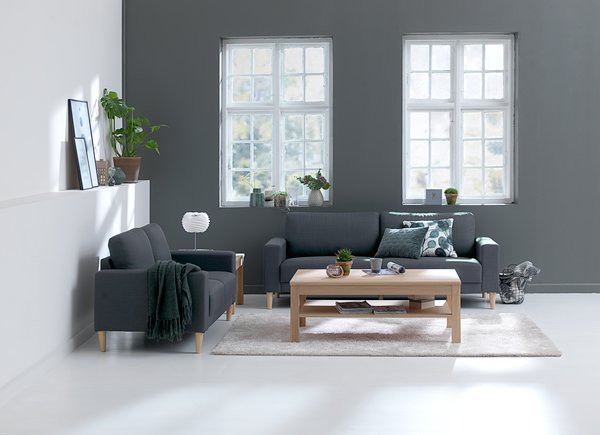 Sofa EGENSE 3 seater dark grey fabric