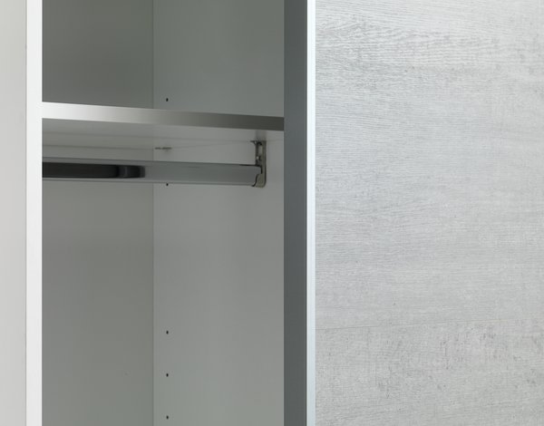 Garderobeskab TARP 120x201 beton/hvid