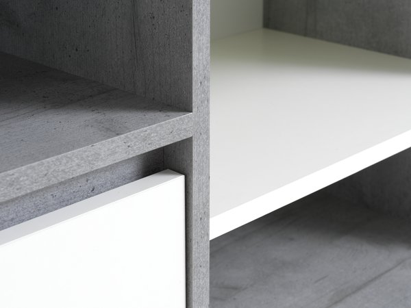 Dressoir BILLUND 2 deuren wit/beton