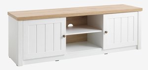 Mueble TV MARKSKEL blanco/roble