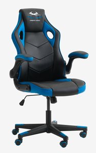 Gaming chair VOJENS black/blue faux leather/mesh