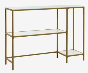 Konzolový stolek PANDRUP 30x110 bílá/zlatá