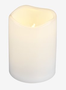 Bougie pilier LED SOREN Ø8xH13cm blanc