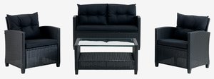 Комплект меблів для відпочинку MORA 4м чорний