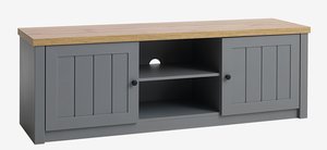 TV bench MARKSKEL 2 doors grey/oak colour