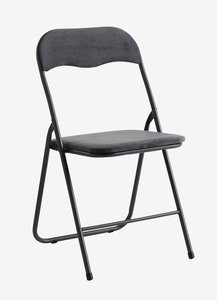 Αναδιπλούμενη καρέκλα VOEL βελούδο σκούρο γκρι