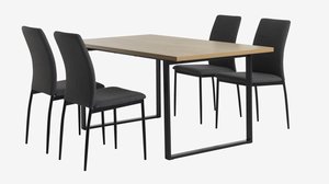 AABENRAA Μ160 τραπέζι δρυς + 4 TRUSTRUP καρέκλες γκρι