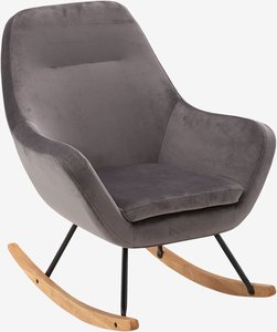 Cadeira baloiço NEBEL veludo cinzento