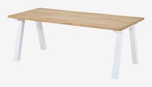 Dining table SKAGEN 90x200 oak/white