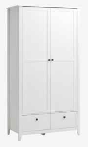 Wardrobe NORDBY 105x200 2 doors 2 drawers white