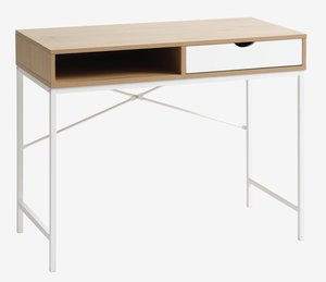 Desk TRAPPEDAL 48x95 1 draw oak colour/white