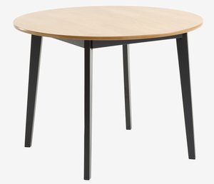 Jedálenský stôl JEGIND Ø105 dub/čierna