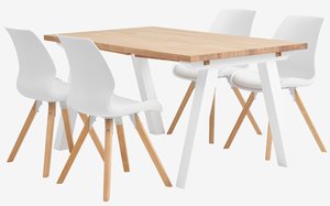 SKAGEN C150 mesa branco/carvalho + BOGENSE cadeiras branco