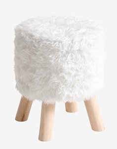 Taboret VALLEKILDE Ś30 naturalny/biały tkanina