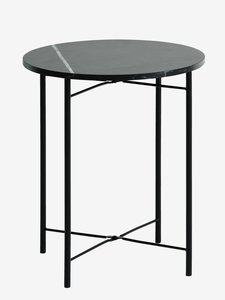 Sivupöytä TURUP Ø40 musta marmori/musta