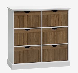 6 drawer chest OLDEKROG oak color/white