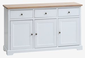 Sideboard VISLINGE 3 doors 3 drawers natural/white