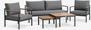 Set muebles jardín ODDESUND 5 plazas gris