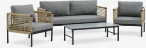 Set muebles jardín BAMLE 4,5 plazas secado rápido gris